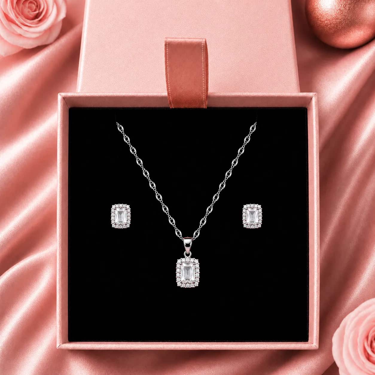 Conjunto Clásico Cuadrado Cristal🤍💎
