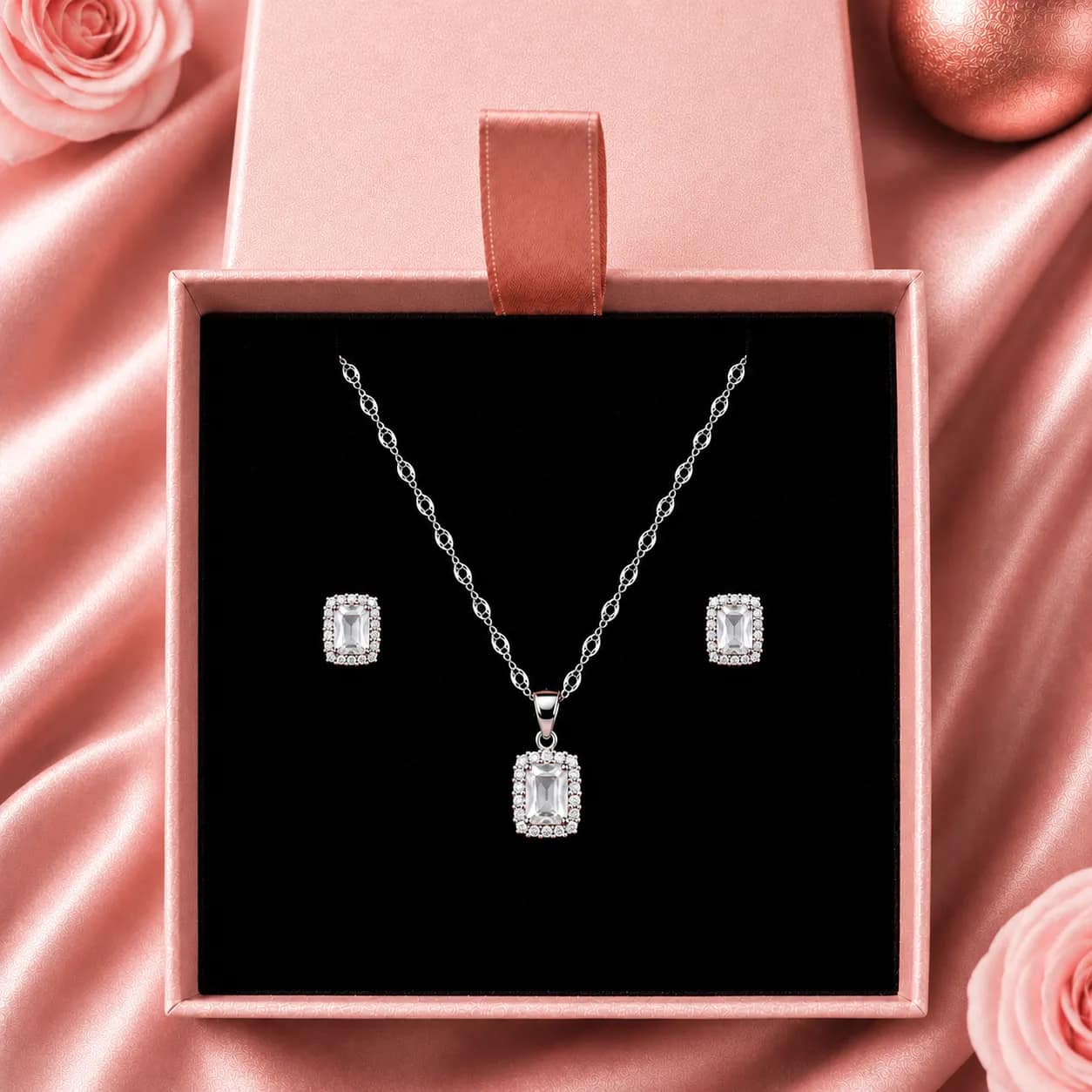Conjunto Clásico Cuadrado Cristal🤍💎