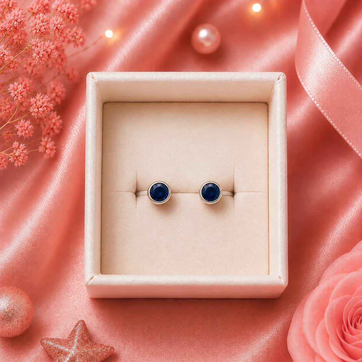 Aretes punto de luz medianos azules✨💙