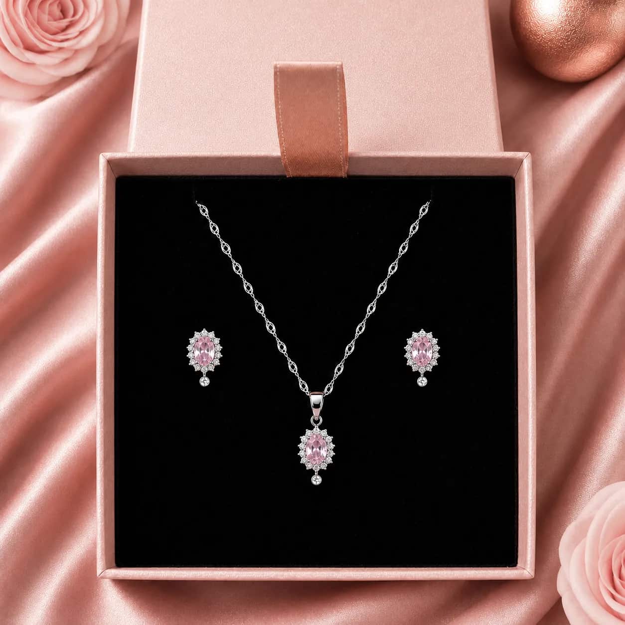 Conjunto Clásico Oval Rosa 🩷💎
