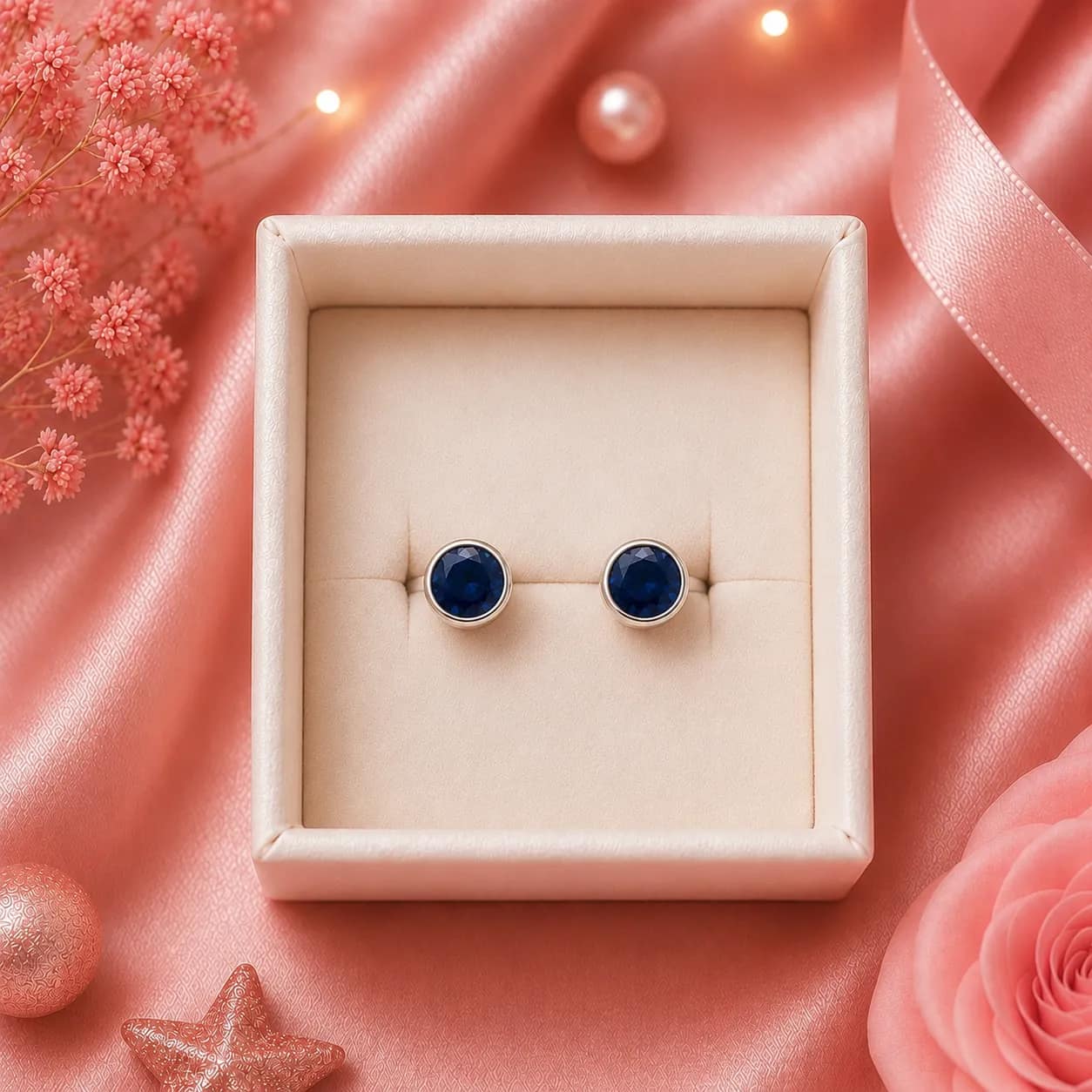 Aretes punto de luz grandes azules✨💙