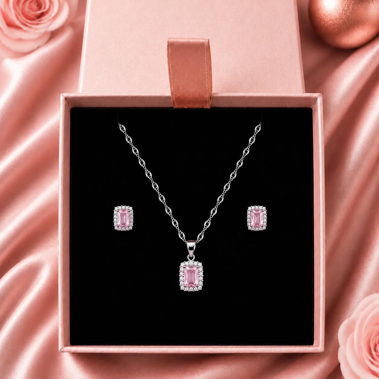 Conjunto Clásico Cuadrado Rosa🩷💎