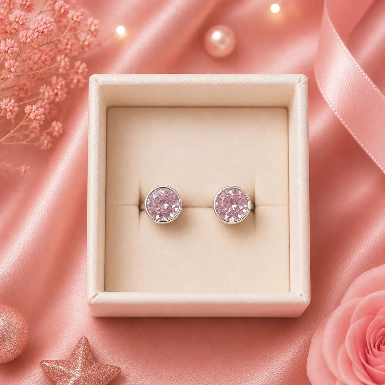 Aretes punto de luz grandes✨🩷
